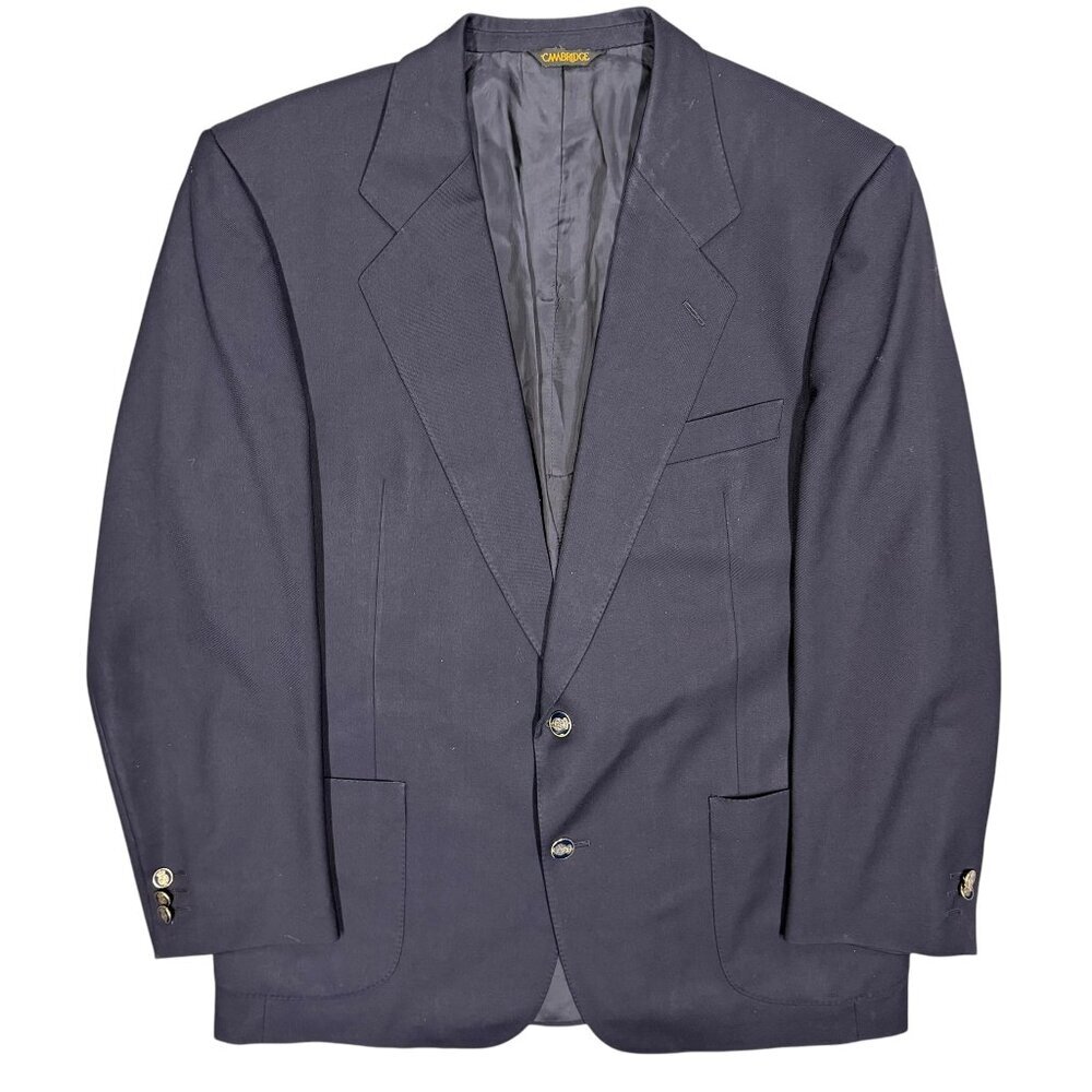 Garveys Cambridge Belair Blazer Patch Pockets Wool Sport Coat England Blue 44R